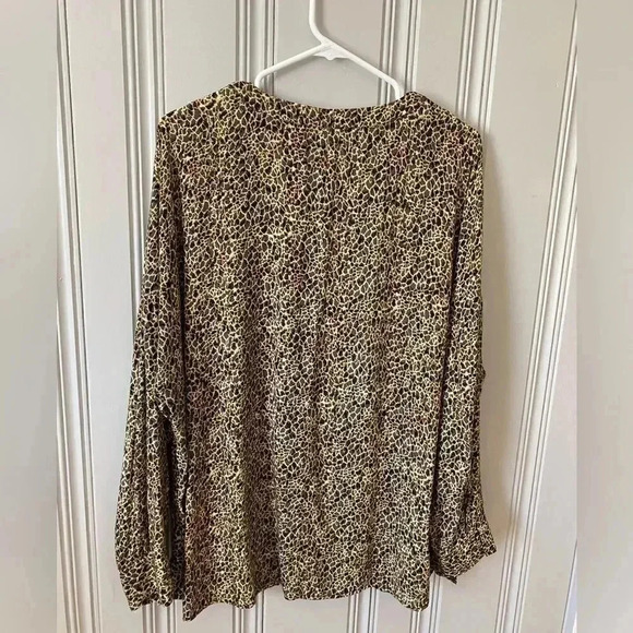 Eloquii Leopard Wild Child Drop Shoulder Blouse Button Down Plus Size 18 - Picture 15 of 16
